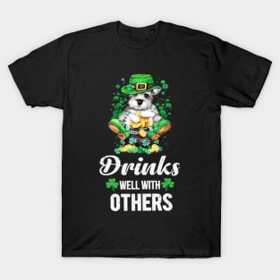 Funny Schnauzer Patrick Day Drinking Team T-Shirt